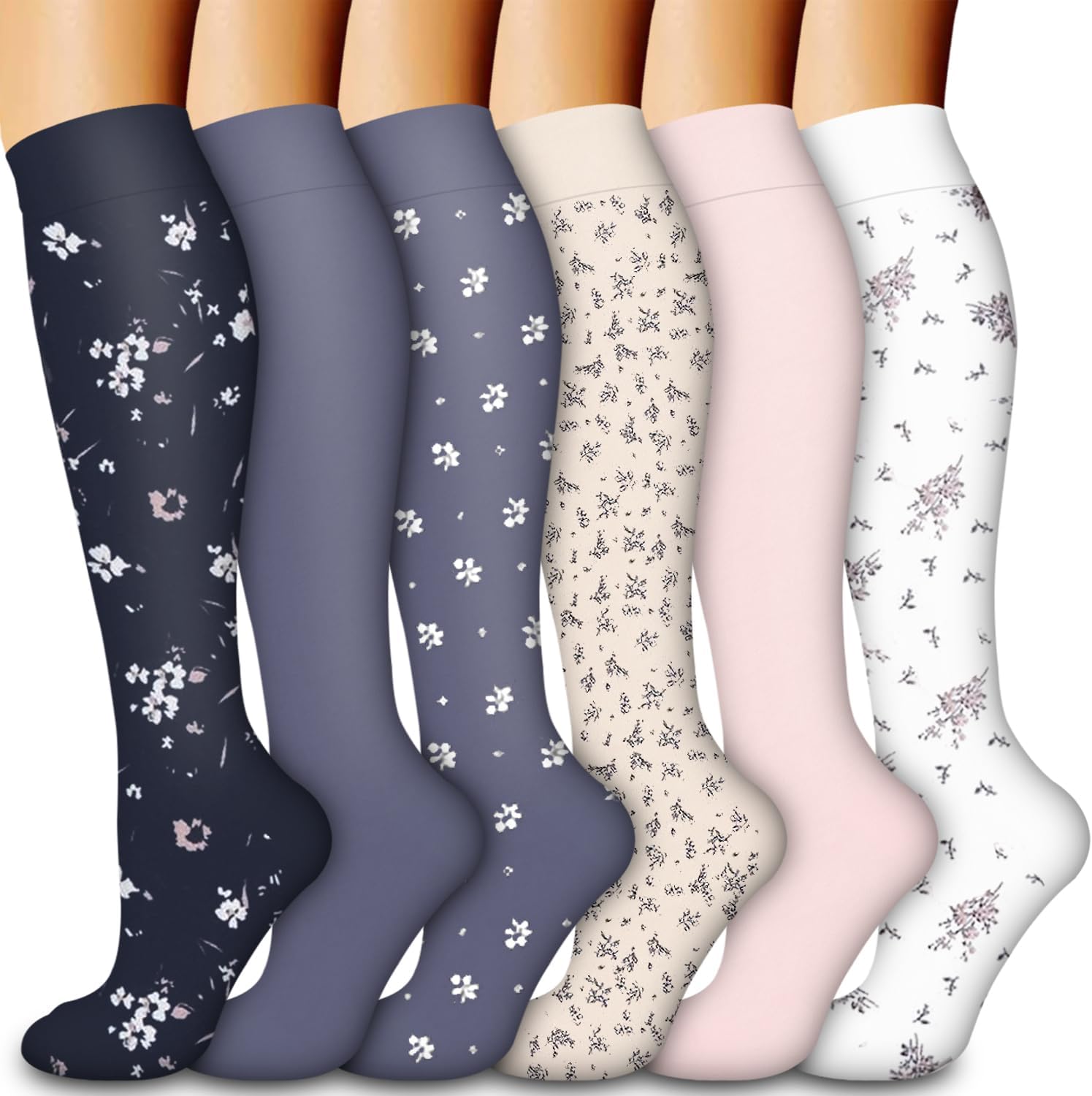 Copper Compression Socks for Women & Men (6 pairs) – Best Support for Nurses, Running, Hiking, Recovery